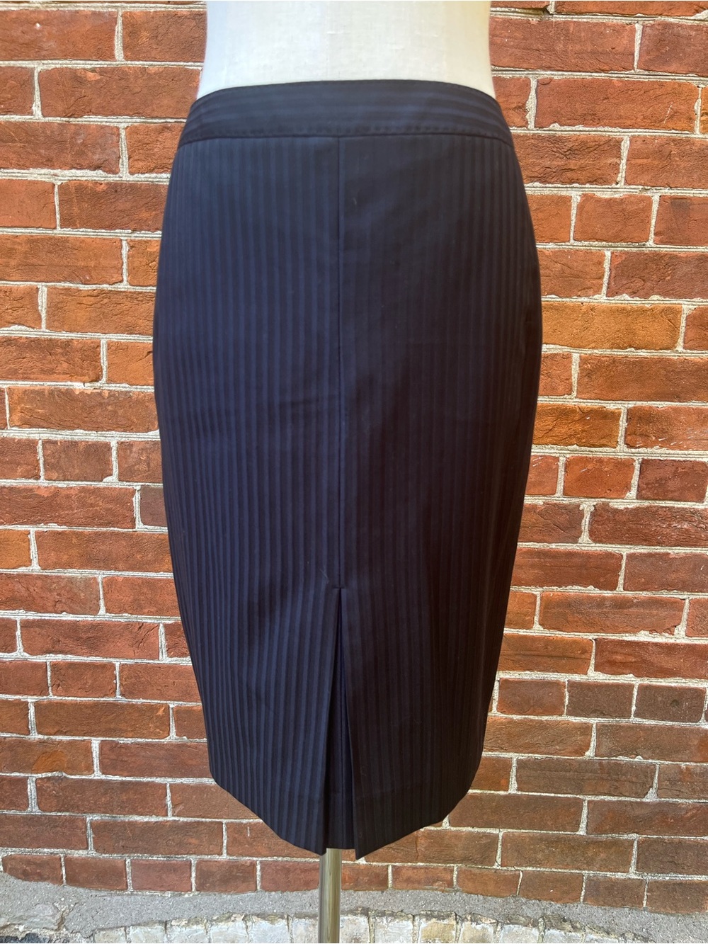 Marlowe Tailored Black Pinstripe Pencil Skirt